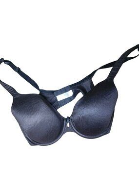 Cacique 36C Black Push Up Bra Tiny Bow Accent